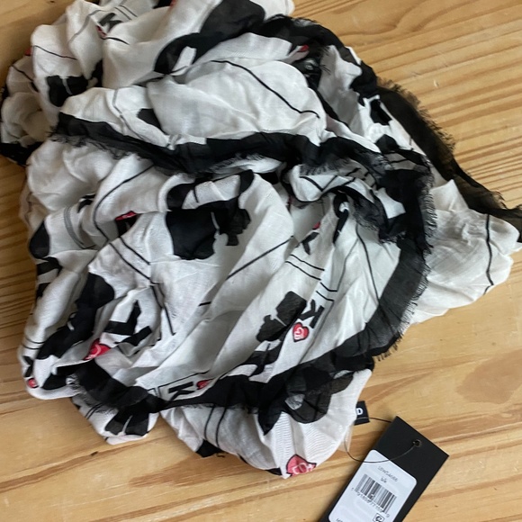 KARL LAGERFELD Black and White Scarf - Picture 6 of 8